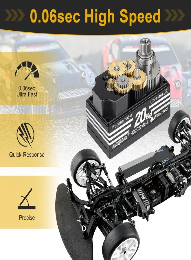 HobbyPark Low Profile Servo 0.06sec Ultra Fast Speed Steering Servo 20kg fit 1/8 1/10 RC Touring Cars Drift for Tamiya TT02 HPI RS4 Kyosho Fazer Mk2 MST Traxxas 4Tec XRAY Yokomo Team Associated Xpress - Image 3